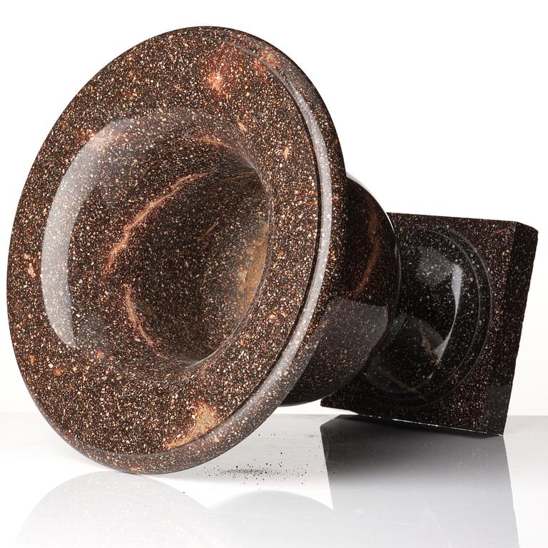 A Swedish early 19th century porphyry urn.