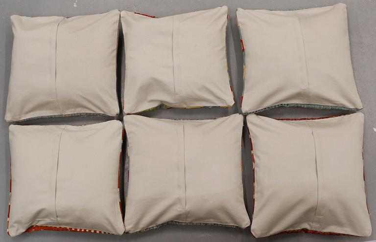Six kilim cushions, Ca 50 x 50 cm.
