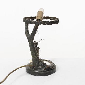 A bronze table lamp, 1920's.