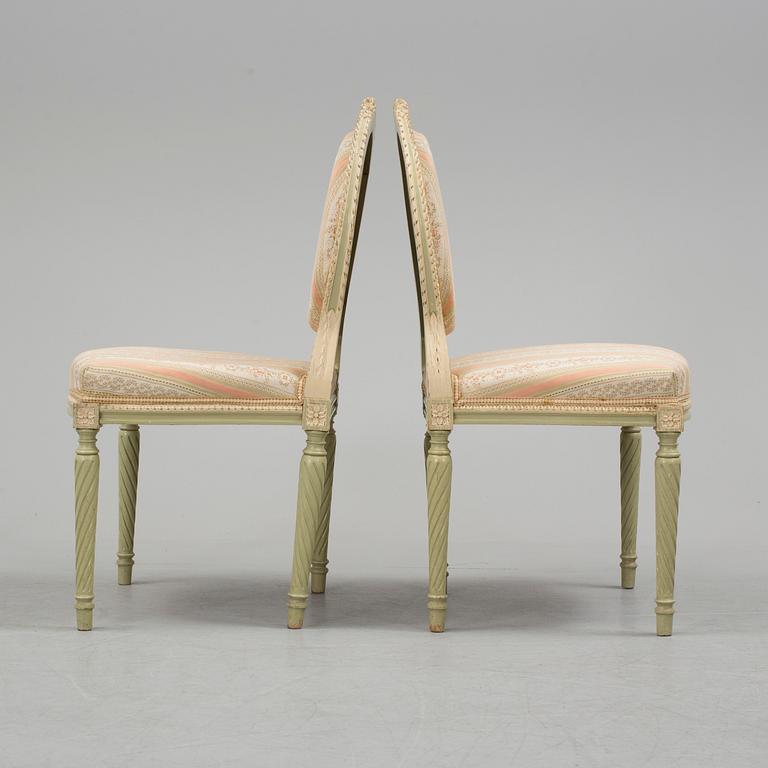 SALONGSGRUPP, 7 delar, gustaviansk stil, 1900-talets början.