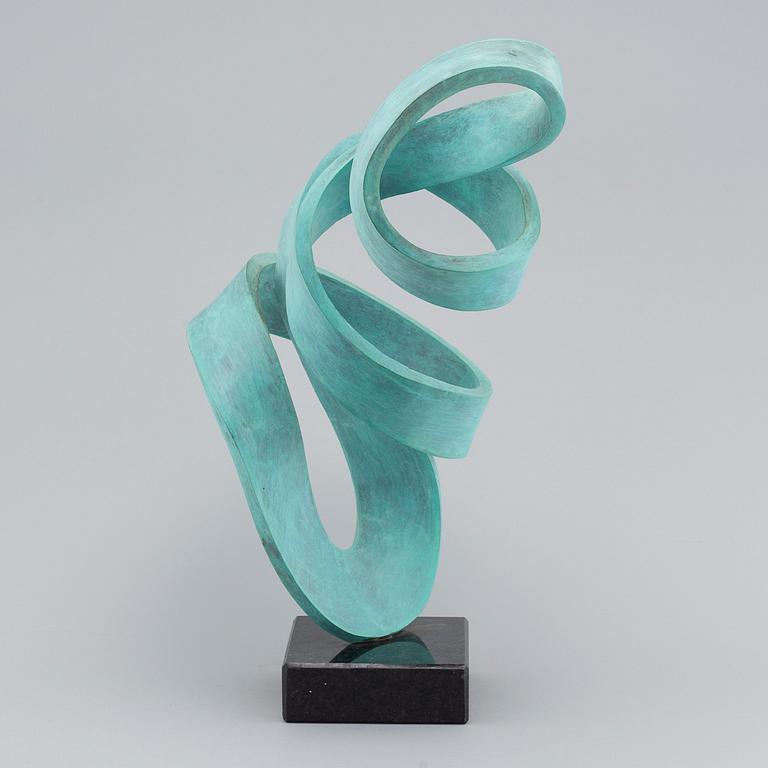GEORG SCHEELE, sculpture, patinated bronze and granite, signed.
