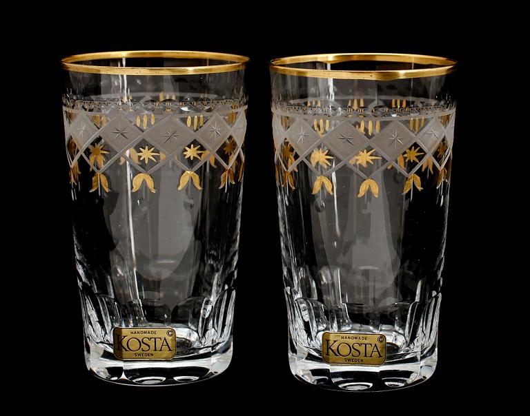 SELTERGLAS, 8 st, glas, "Odelberg", Kosta, 1900-talets andra hälft.