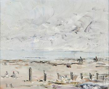 Helge Dahlman, Riders on the beach (Spain).