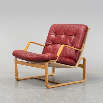 Bruno Mathsson, a 'Katja' beech easy chair, Dux Möbel AB, 1970's.