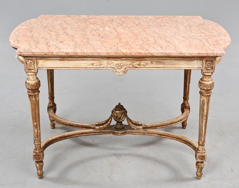 SALONGSGRUPP, 4 delar, gustaviansk stil, Myrstedt och Sterns Aktiebolag, Stockholm, omkring 1900.