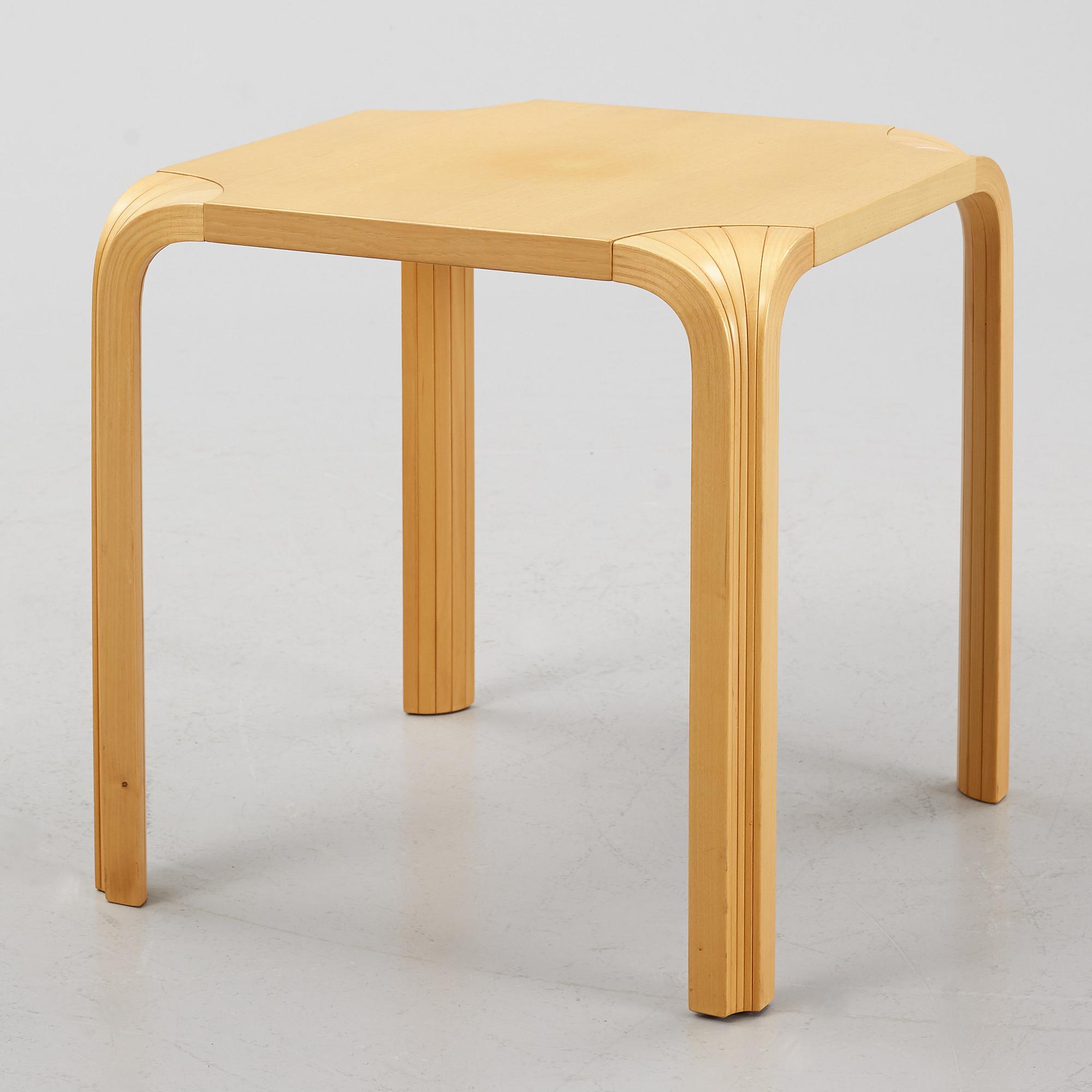 Alvar Aalto, a stool/side table, model x601, Artek, Finland.