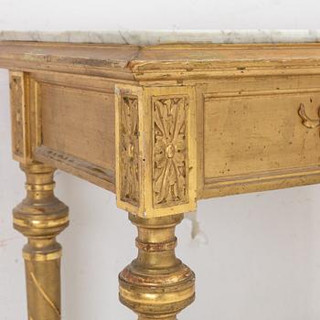 Spegel med konsolbord, senempire ca 1830-40-tal.