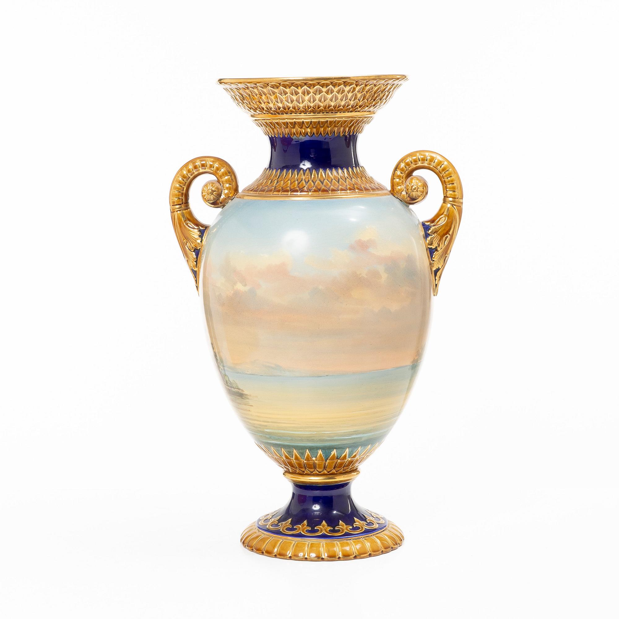 A creamware decorative urn, Rörstrand, Sweden, 1980-1920.
