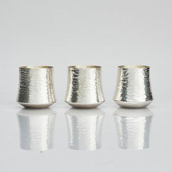 Tapio Wirkkala, a silver pitcher with six beakers, Kultakeskus, Tavastehus Finland 1970-80's.