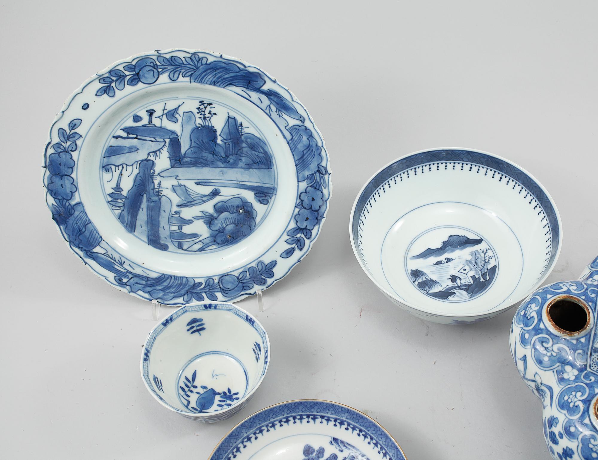 PARTI PORSLIN, 8 delar, Kina, 1700-tal och 1800-tal.