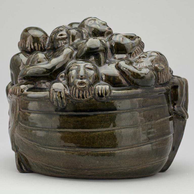 ÅKE HOLM, skulptur, stengods, Höganäs 1950-tal, sign.