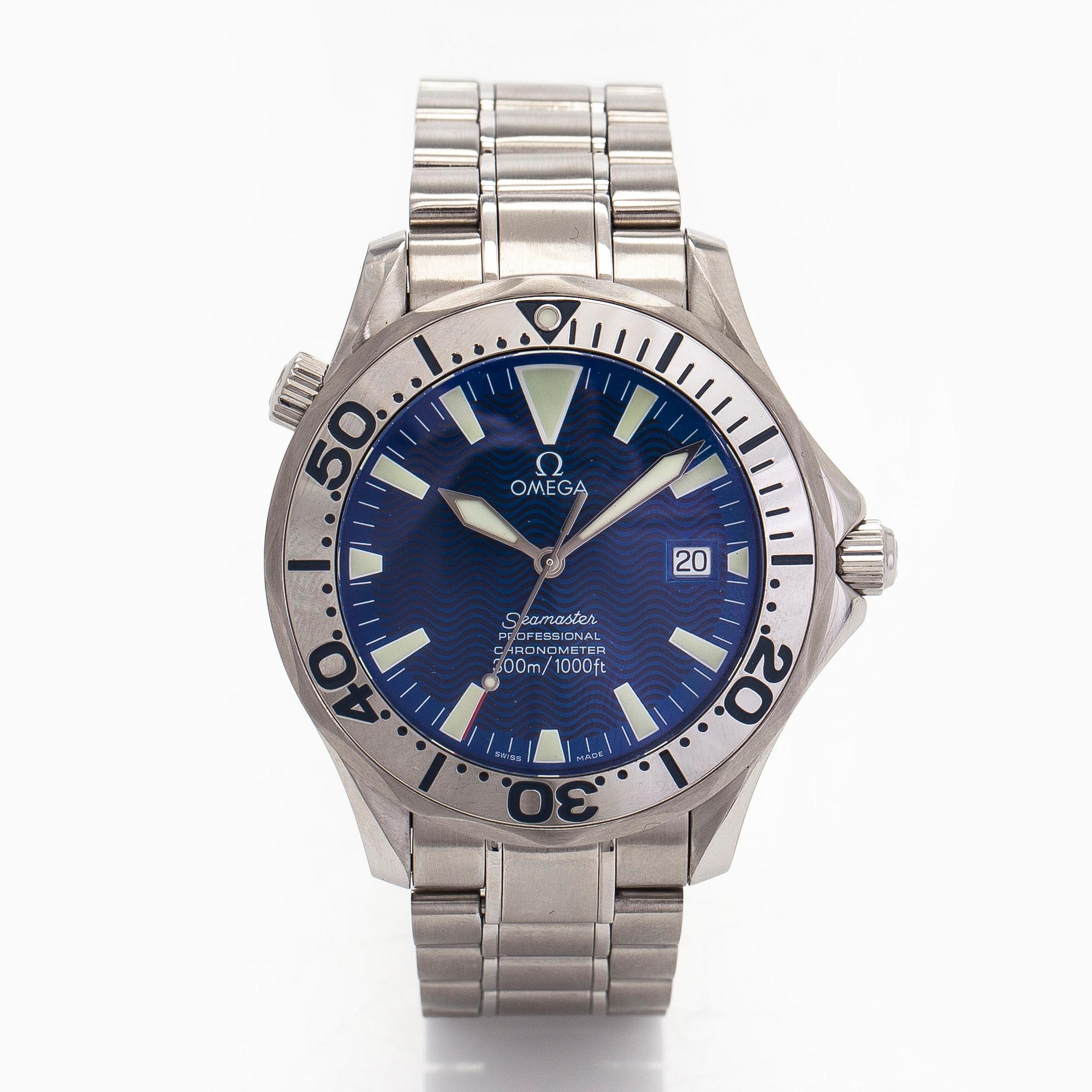 Omega, Seamaster, "Electric Blue", Diver 300M, wristwatch, 41 mm.