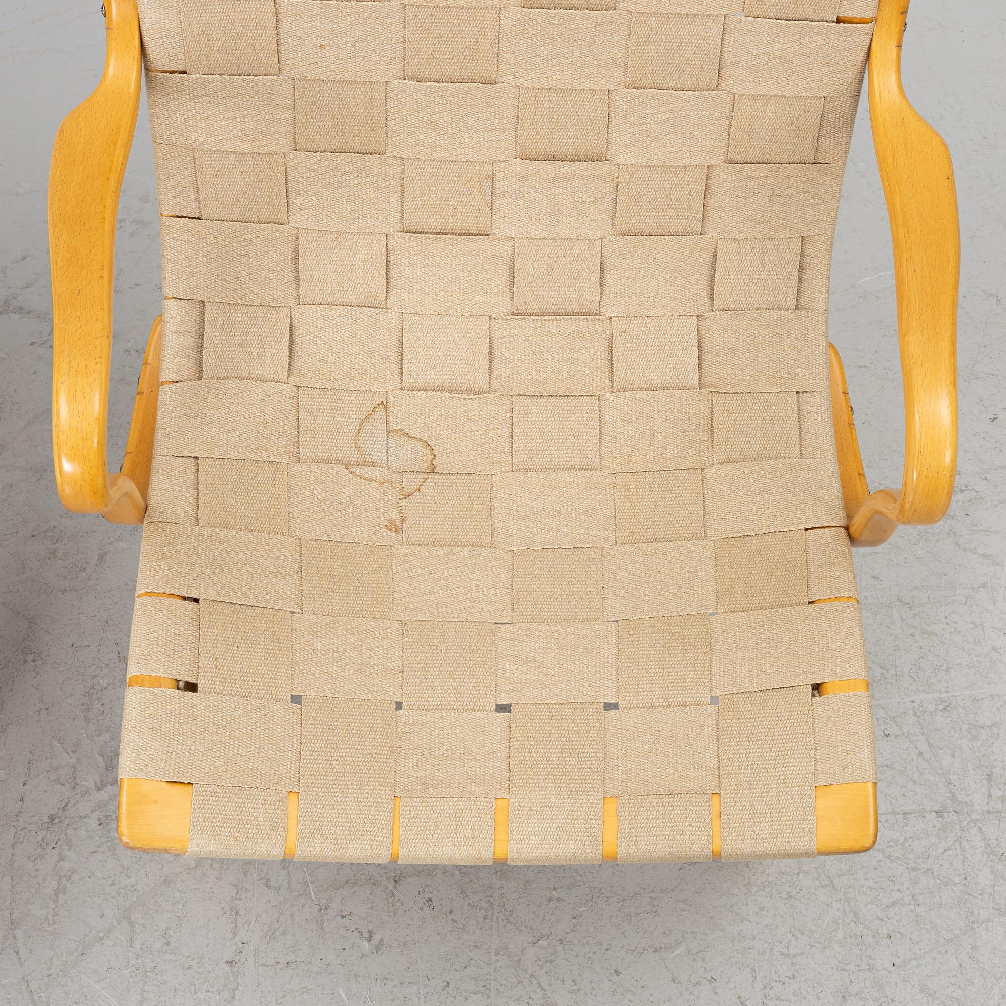 Bruno Mathsson, Armchairs, a pair, “Eva”, Firma Karl Mathsson, Värnamo, 1963 and 1964.