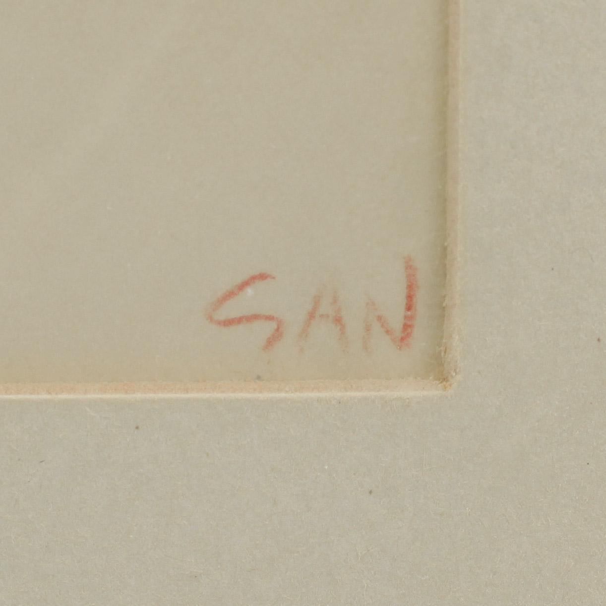 GÖSTA ADRIAN-NILSSON, tuschteckning med täckvitt samt bok. Teckningen signerad.