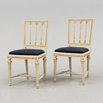 A pair of late Gustavian chairs by Johan Hammarström (Stockholm 1794-1812).