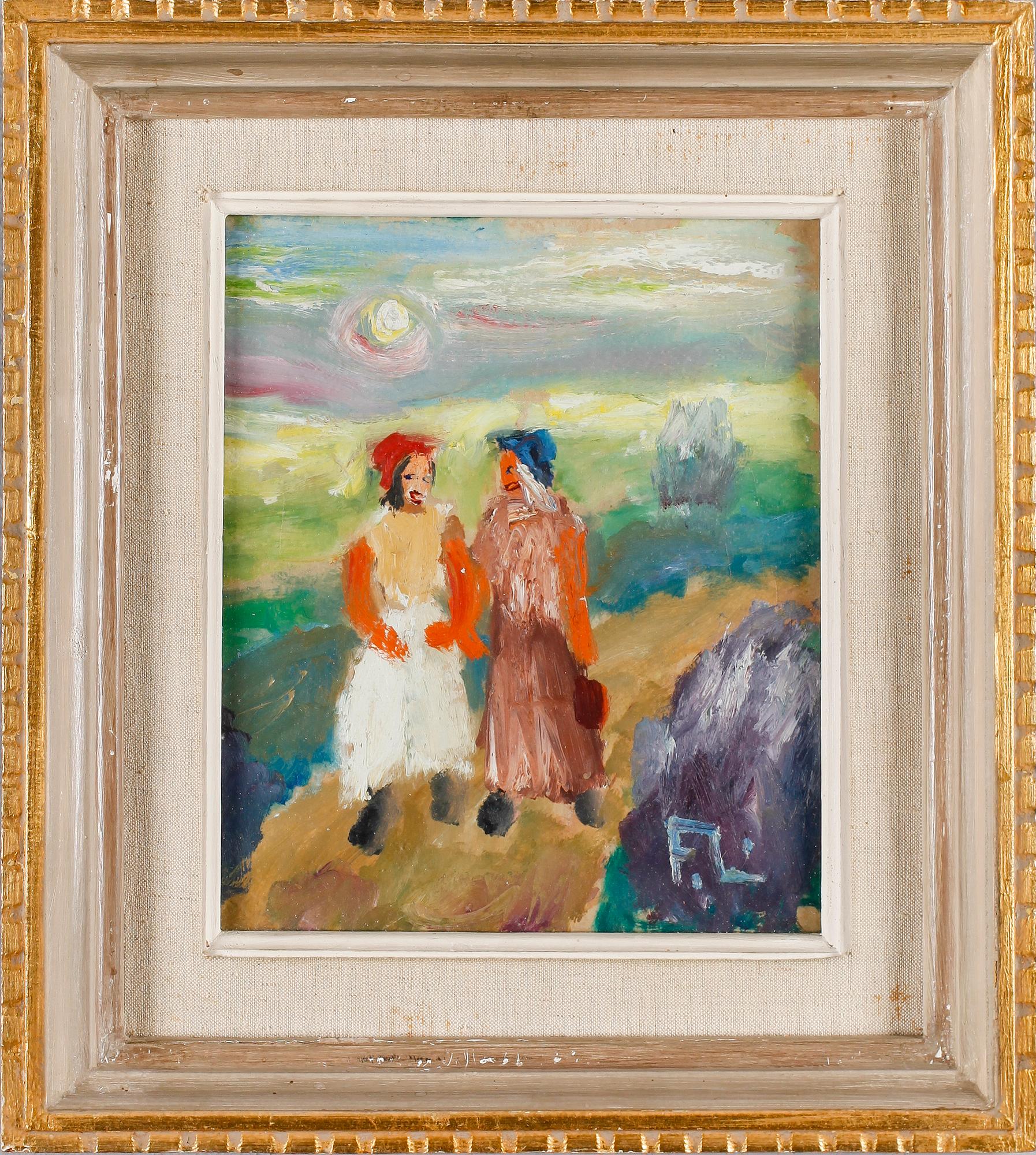 FRANS LARSSON, olja på pannå, monogramsignerad.