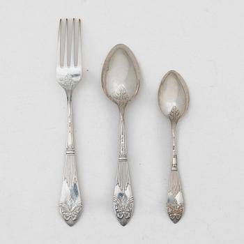 C.G. Hallberg, Cutlery, 18 pcs, silver, model "Empire", Stockholm 1918-1937.