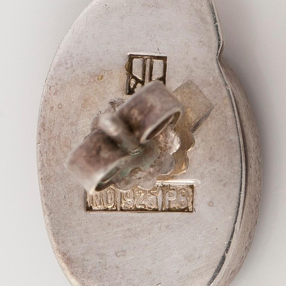 Kaunis Koru, necklace and earrings, spectrolite, silver, 1992.