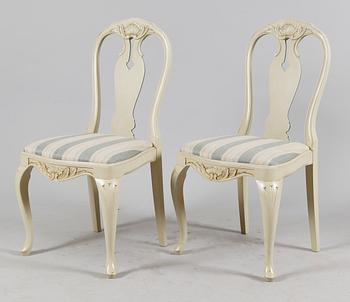 MATSALSMÖBEL, 5 delar, rokokostil, 1900-talets andra hälft.