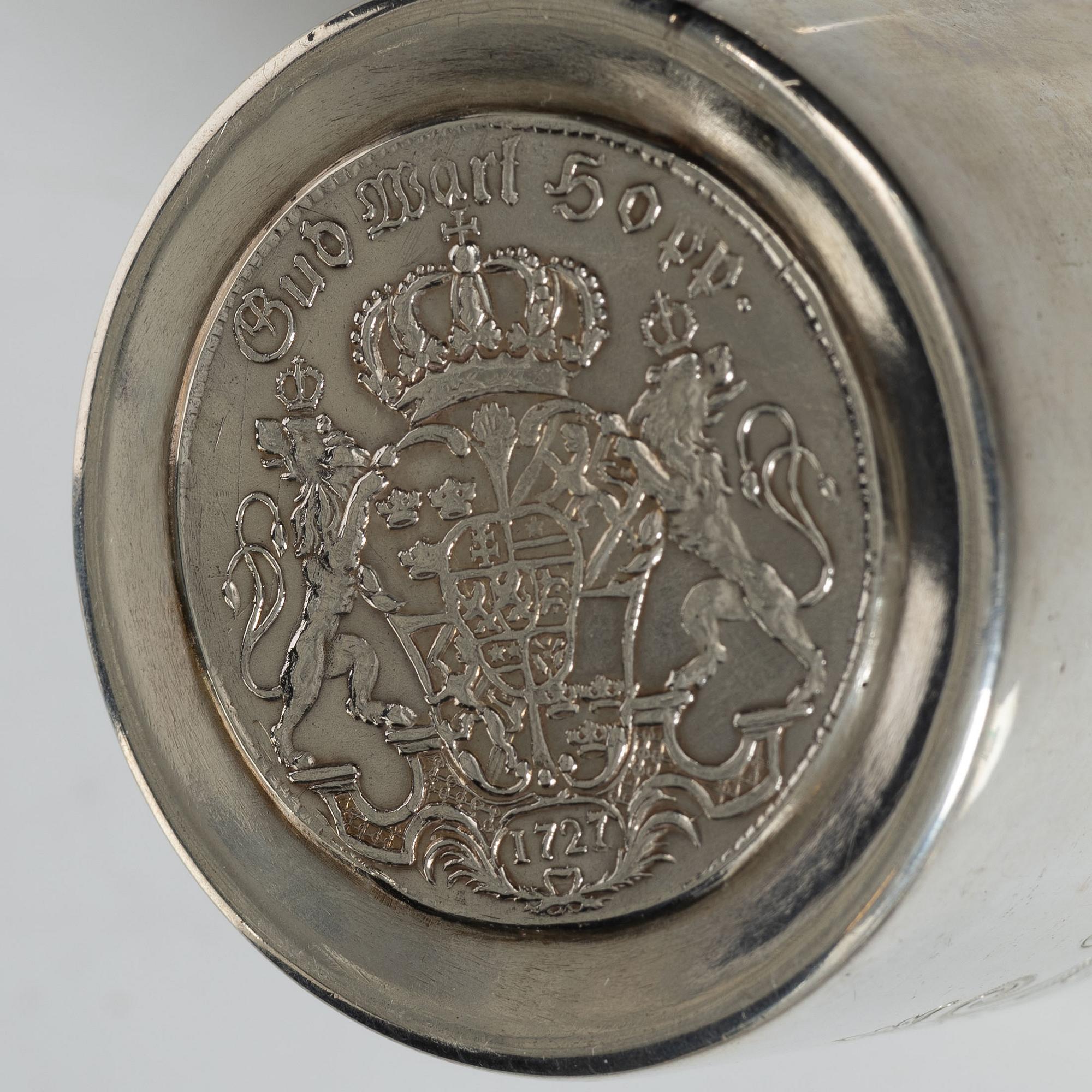 Bägare, ett par snarlika, samt supkoppar, ett par, silver, Sverige 1800-tal.