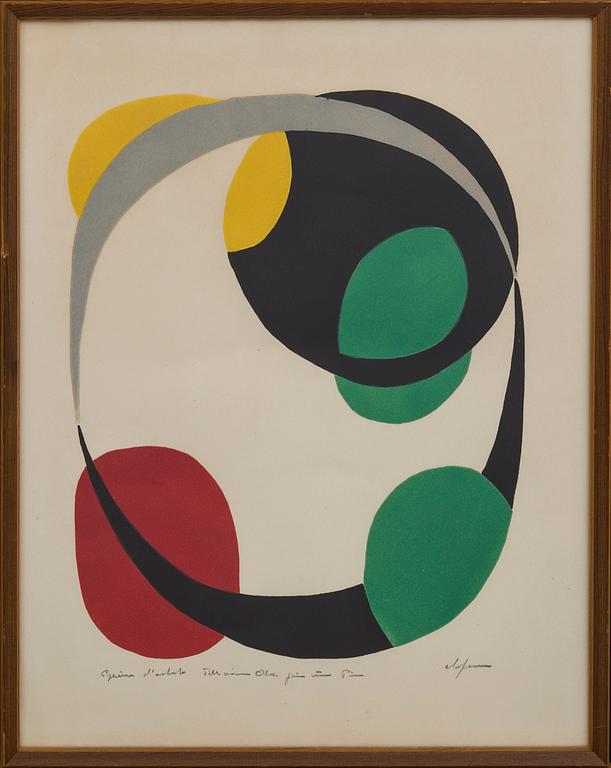 PIERRE OLOFSSON, färglitografi, signerad med dedikation, epreuve   d´artiste.