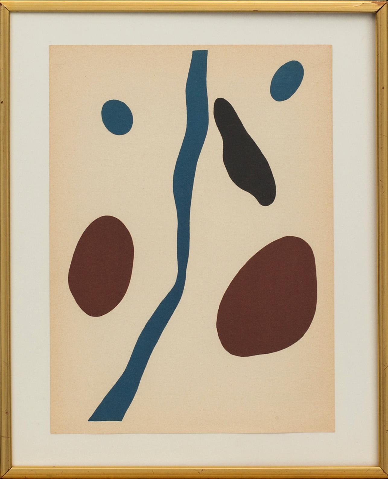 JEAN ARP, colour lithographe, unsigned,  from Derrière le Miroir nr 20-21 1949.