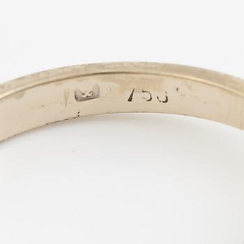 Ring 18K white gold set with brilliant-cut diamonds.