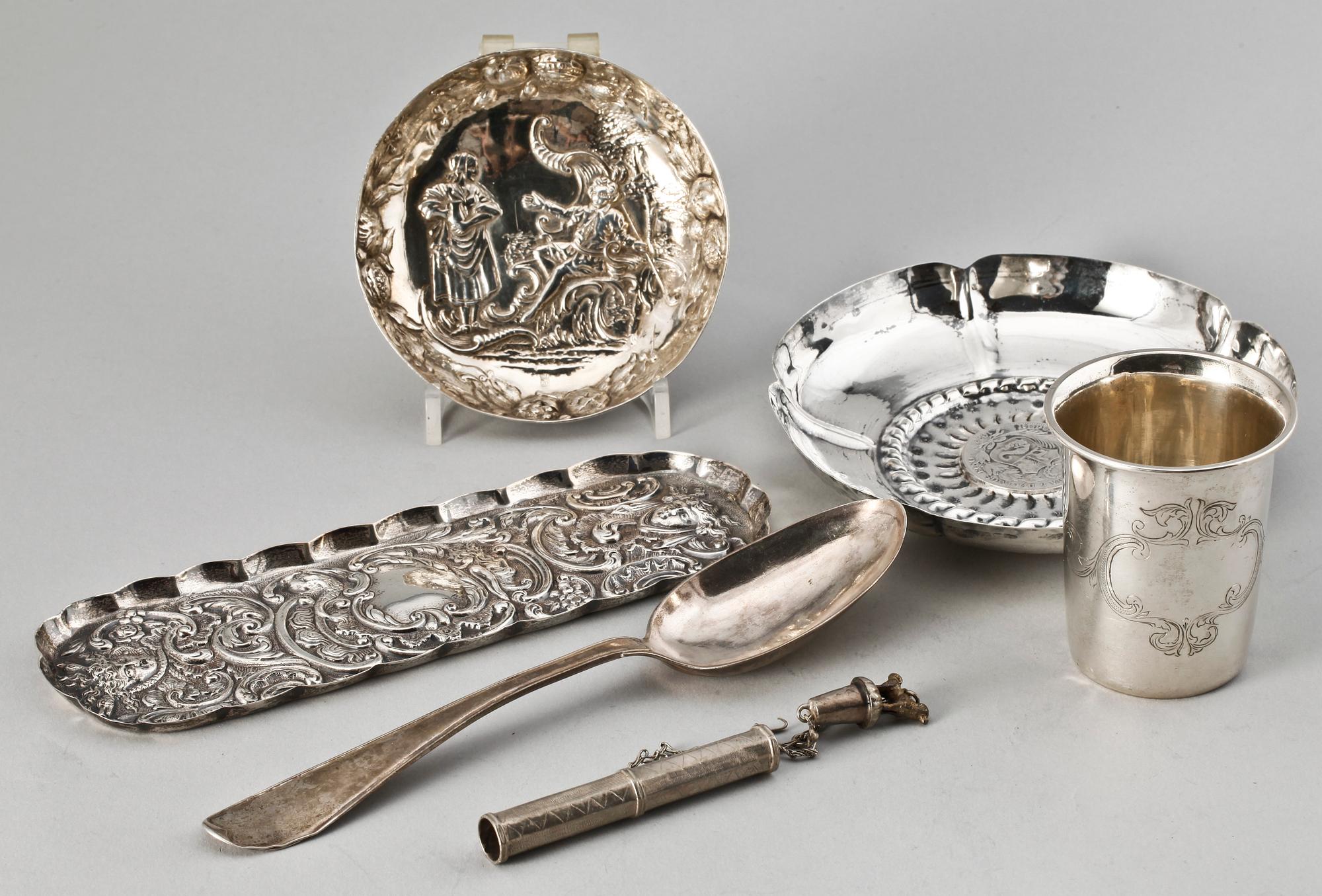 PARTI SILVER, 6 st, bla Pehr Ericson, Malmö, 1800-1900-tal.
