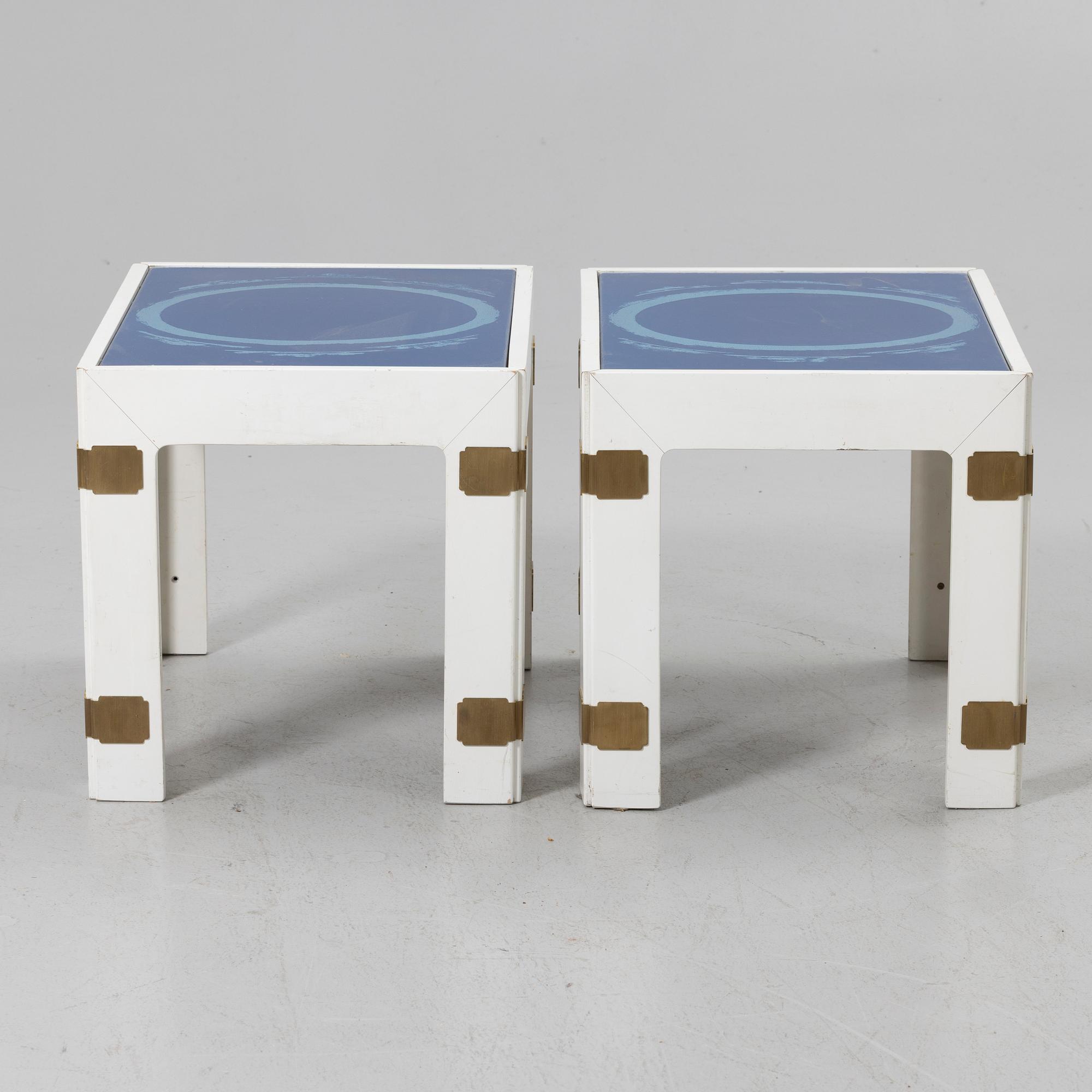 Bra Bohag AB, “Konsul” tables, a pair, 1960s–1970s.