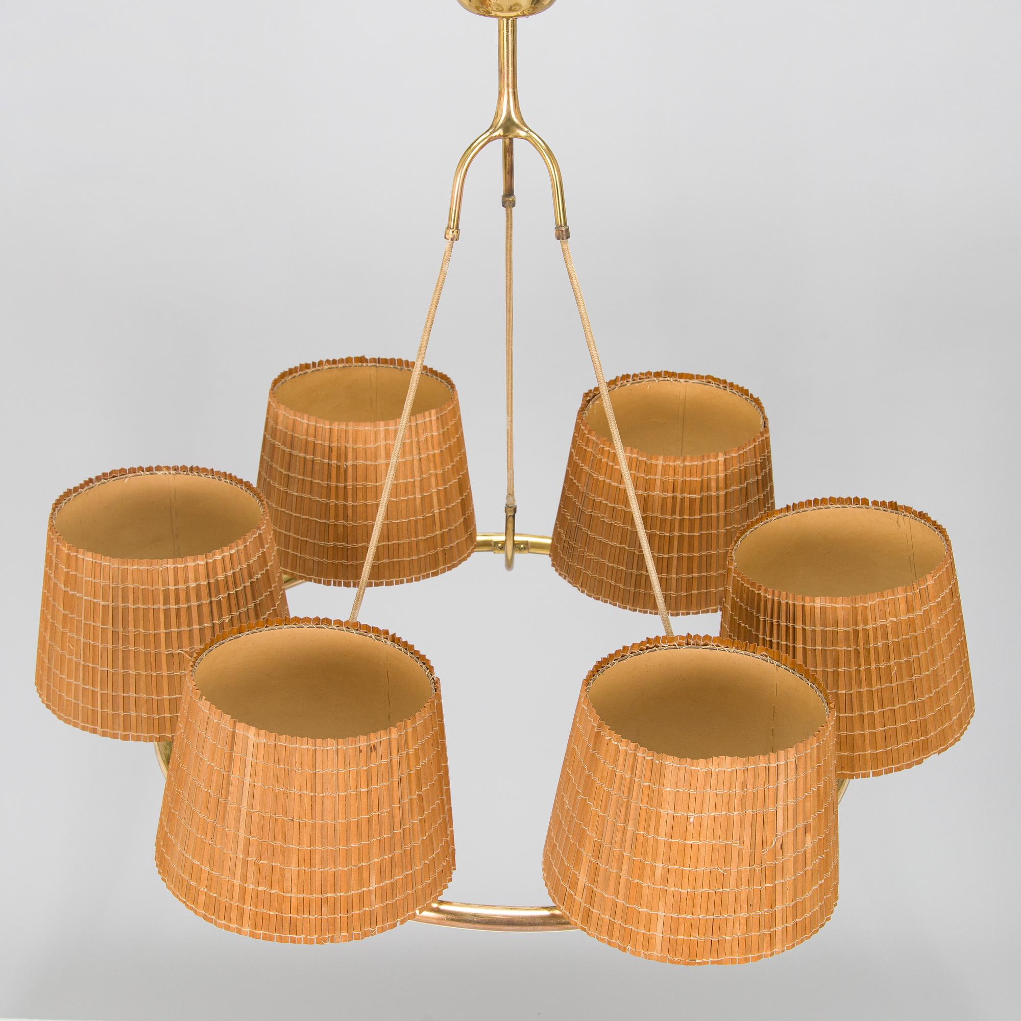 Paavo Tynell, taklampa, modell 6385/6 för Taito. Beställningsarbete 1938.