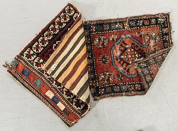 A semiantique/antique Kurdistan bag and front ca 59 x 55 and 56 x 48 cm.