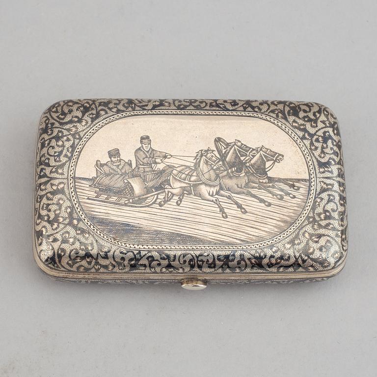 A russian silver niello box,  Moscow 1895.