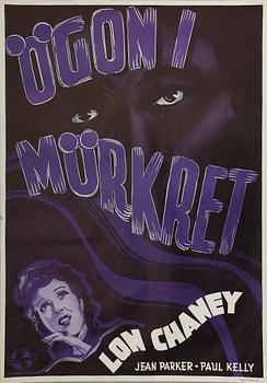 FILMAFFISCH, litografiskt tryck, "Ögon i Mörkret", 1944.