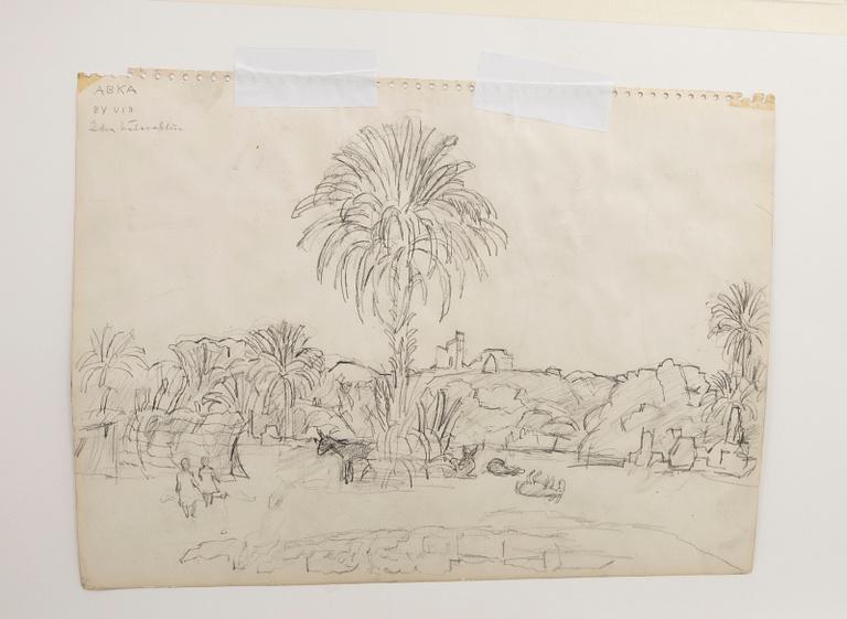 Hilding Linnqvist, signed watercolor.