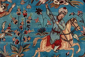 A Tabriz carpet of 'Hunting' design, northwest persia, c. 290 x 200 cm.