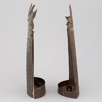 VÄGGLAMPETTER, 2 stycken, allmoge, omkring år 1900.