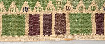 Barbro Nilsson, a carpet, "Salerno grön med enkel bård", flat weave, ca 295 x 197-198,5 cm, signed AB MMF BN.