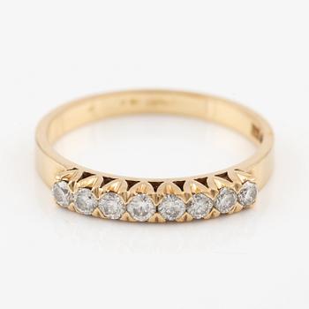 Ring, 18K gold set with brilliant-cut diamonds, a total of 0.36 ct according to the engraving.