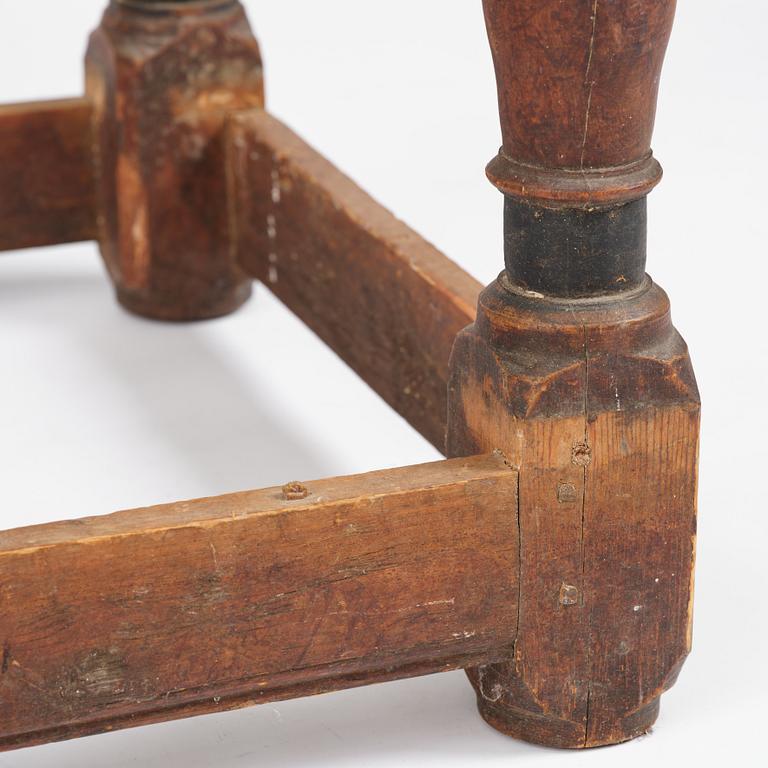 A Swedish baroque table base, circa 1700.