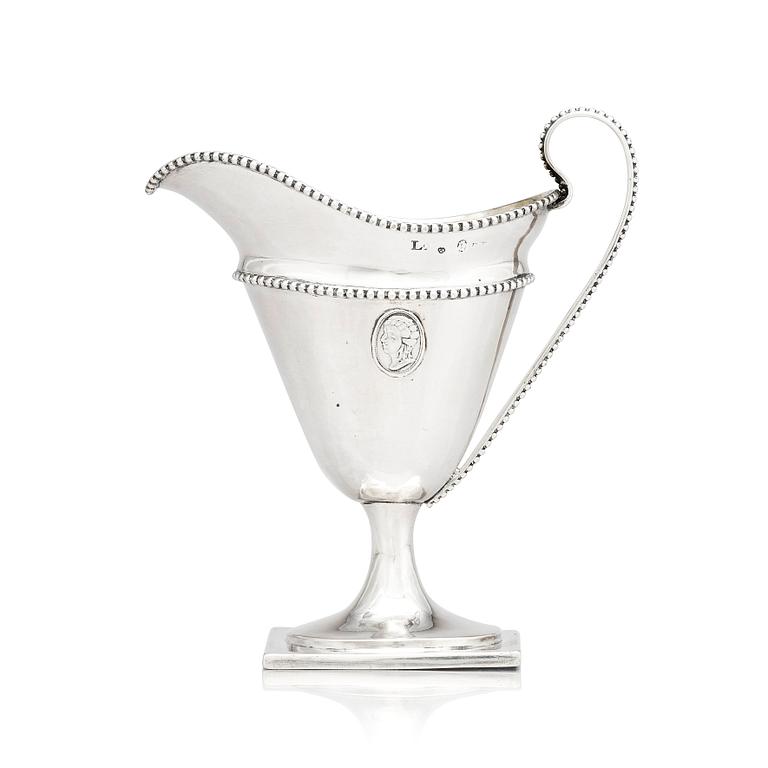 A Swedish 18th century parcel-gilt silver cream-jug, mark of Stephan Westerstråhle, Stockholm 1793.