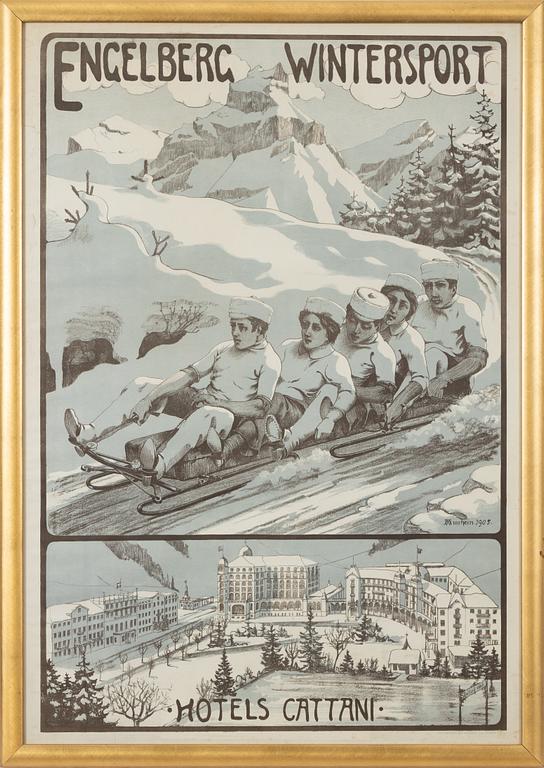 Wilhelm Amrhein, litografisk affisch, Polygraphisches Institut, Zürich, Schweiz, 1905.