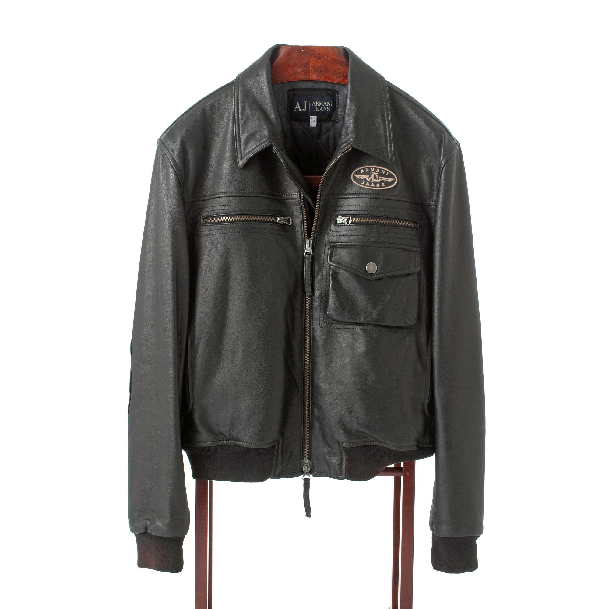 ARMANI aj armani jeans, a black leather jacket. - Bukowskis ARMANI aj armani jeans, a black leather jacket. - Bukowskis