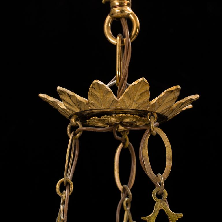 An Empire early 19th century six-light hanging lamp.