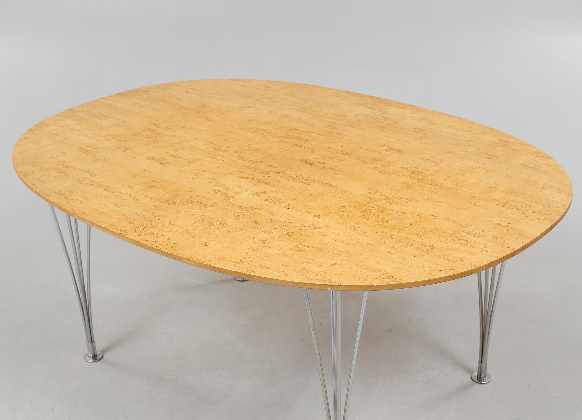 A dining table by Bruno Mathsson and Piet Hein, model "Superellips" for Mathsson Internation, late 20th century.