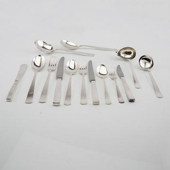 Jacob Ängman, bestick  132 dlr "Rosenholm" silver GAB 1950/60-tal.