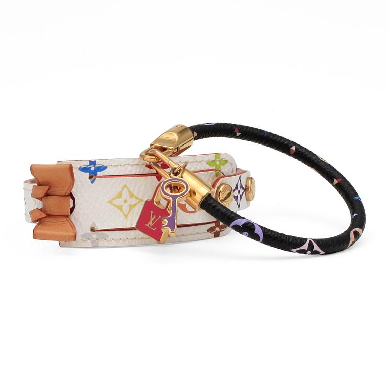 LOUIS VUITTON, two Monogram Multicolore bracelets, one "Luck It".