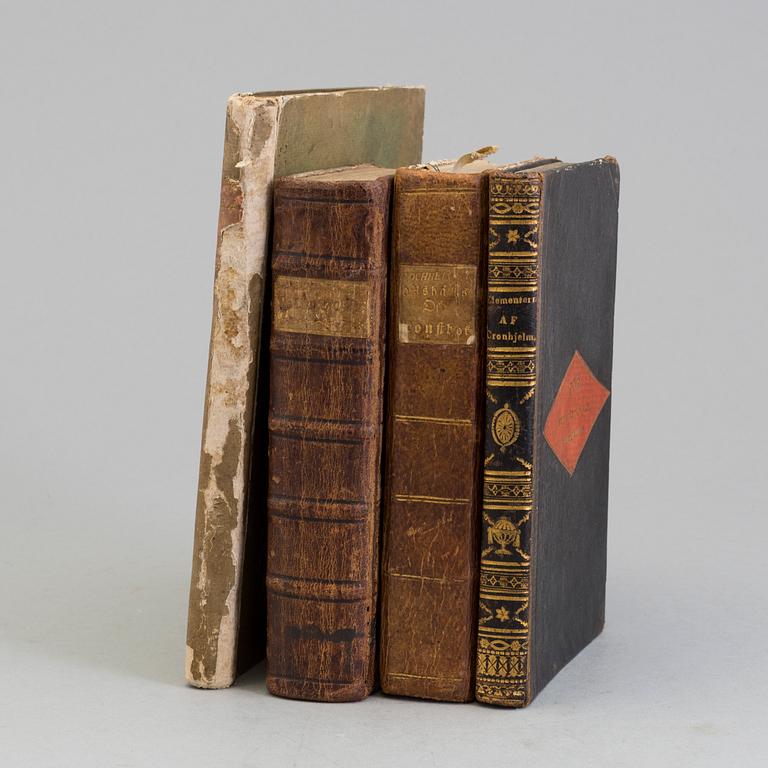 BOOKS, four volumes, 18th and 19th century.