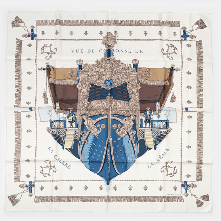 Hermès, scarf, "Vue du Carosse de la Galère La Réale".