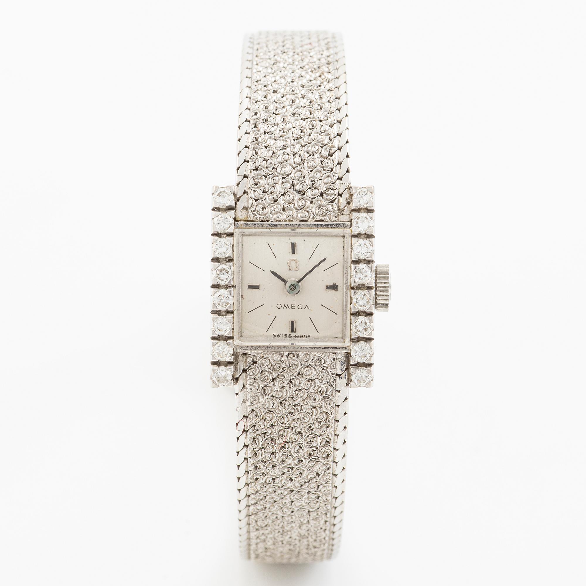 Omega, armbandsur, 14 x 17 mm.