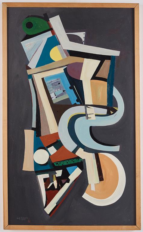 Leif Ericson, "Komposition mot grå fond".